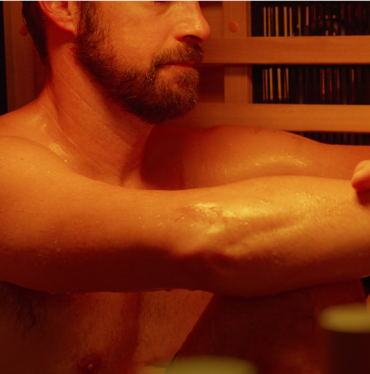 Man in sauna