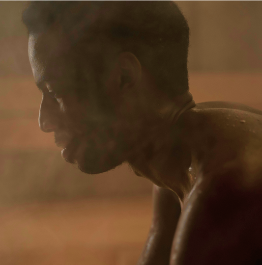 Man in sauna